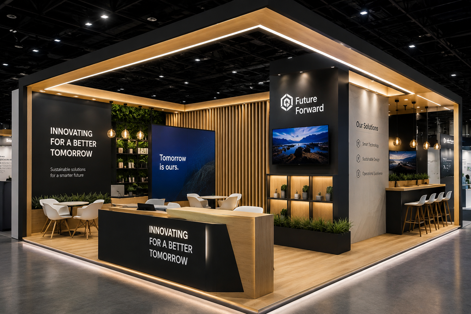 Custom exhibition stall design for a corporate brand in India